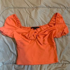 Coral/orange crop top size medium